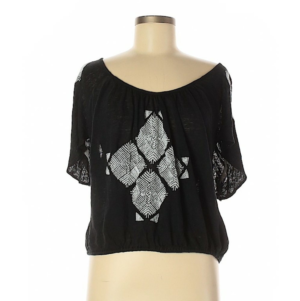 Free People Black Backless Crop Top